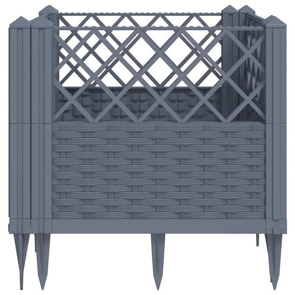 Garden Planter with Pegs Blue Gray 17.1"x17.1"x17.1" PP A949-368009