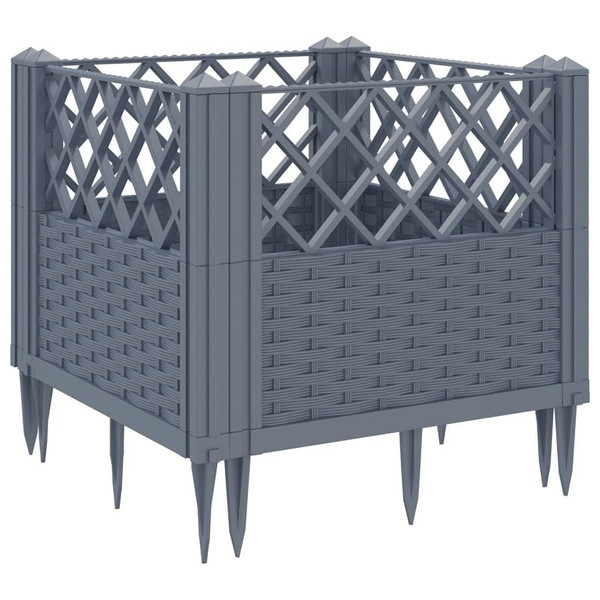 Garden Planter with Pegs Blue Gray 17.1"x17.1"x17.1" PP A949-368009