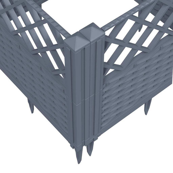 Garden Planter with Pegs Blue Gray 17.1"x17.1"x17.1" PP A949-368009
