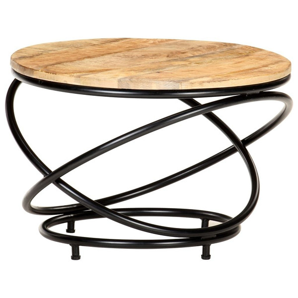 Coffee Table Black 23.6"x23.6"x15.7" Solid Rough Mango Wood A949-321935