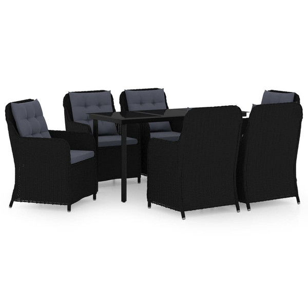 7 Piece Patio Dining Set Black A949-3099562