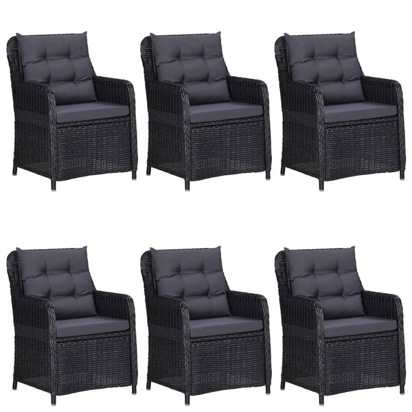 7 Piece Patio Dining Set Black A949-3099562