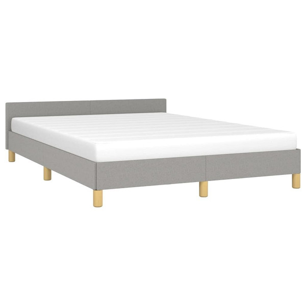 Bed Frame without Mattress Light Gray Queen Fabric A949-347456