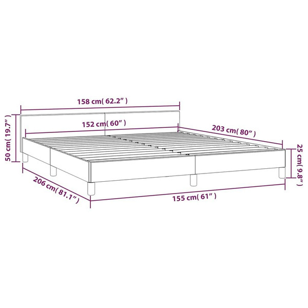 Bed Frame without Mattress Light Gray Queen Fabric A949-347456