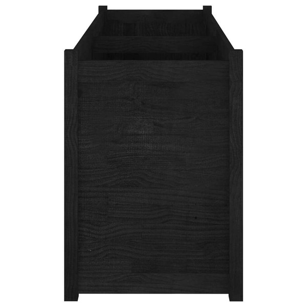 Garden Planter Black 59.1"x19.7"x27.6" Solid Wood Pine A949-810758