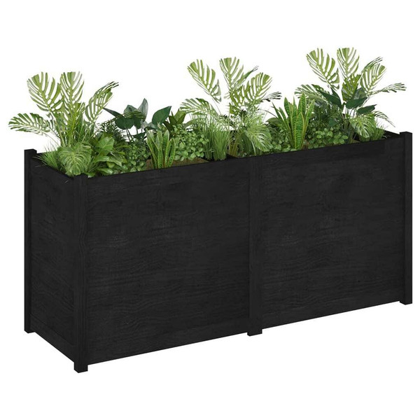 Garden Planter Black 59.1"x19.7"x27.6" Solid Wood Pine A949-810758