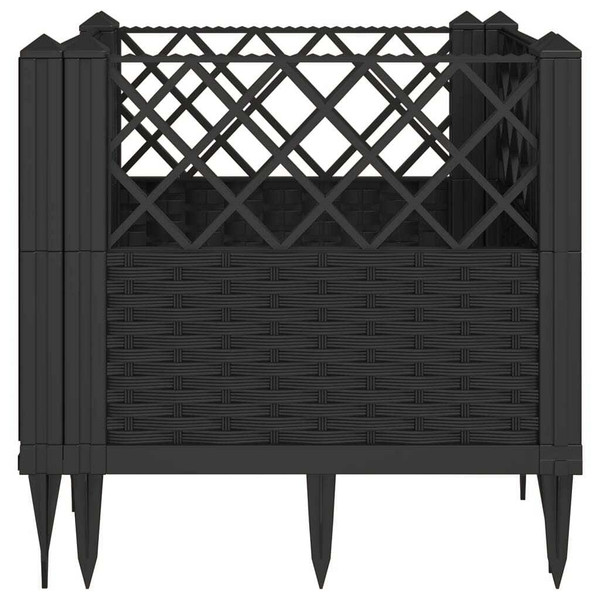 Garden Planter with Pegs Black 17.1"x17.1"x17.1" PP A949-368007