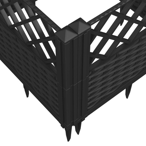Garden Planter with Pegs Black 17.1"x17.1"x17.1" PP A949-368007