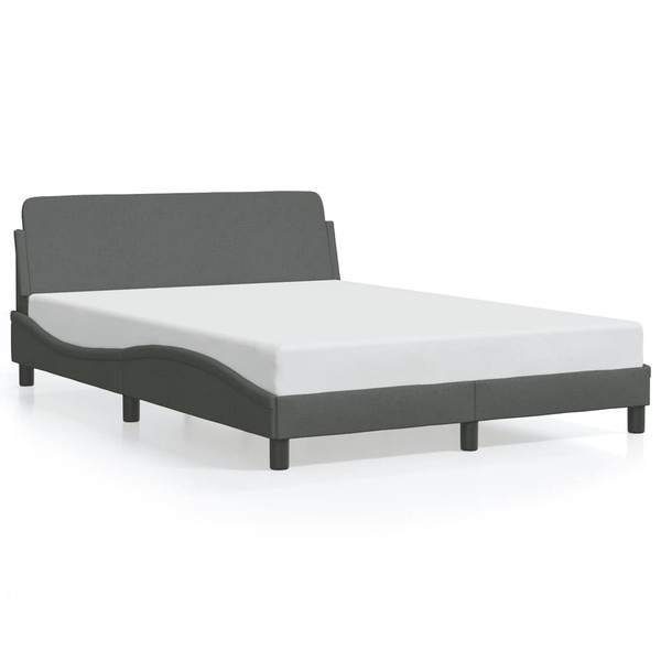 Bed Frame "Dover" Dark Gray 53.9"x74.8" Fabric A949-3207668