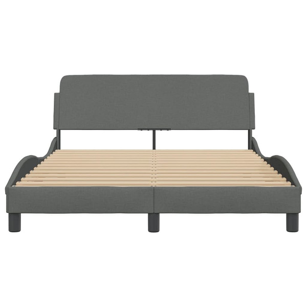 Bed Frame "Dover" Dark Gray 53.9"x74.8" Fabric A949-3207668