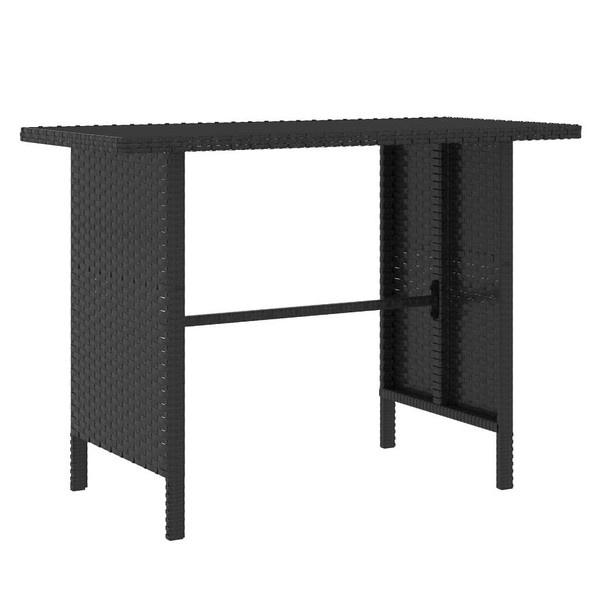 4 Piece Patio Lounge Set Poly Rattan Black A949-44287