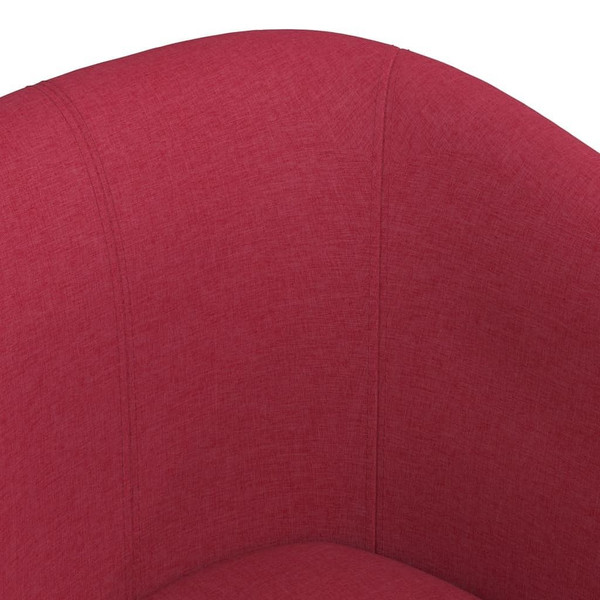 Tub Chair with Footstool Wine Red Fabric A949-356434