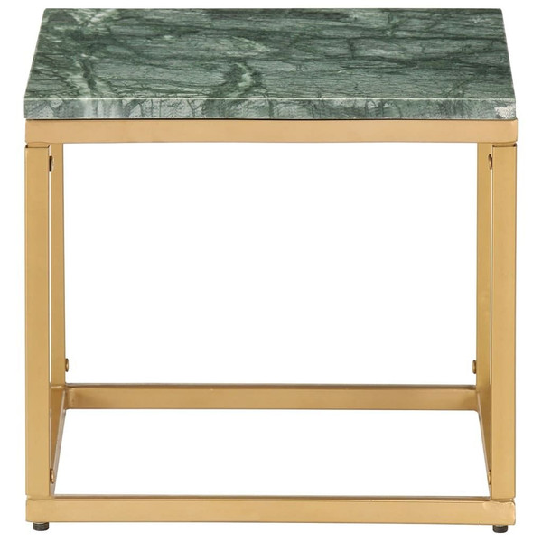 Coffee Table Green 15.7"x15.7"x13.8" Real Stone with Marble Texture A949-286437