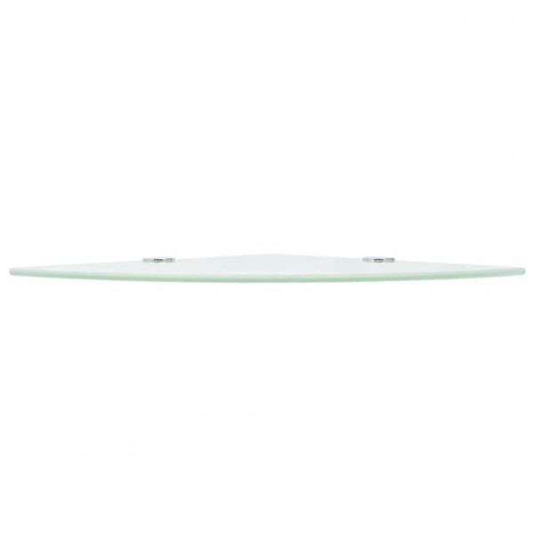 Corner Shelf with Chrome Supports Glass White 9.8"x9.8 A949-243858