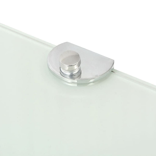 Corner Shelf with Chrome Supports Glass White 9.8"x9.8 A949-243858