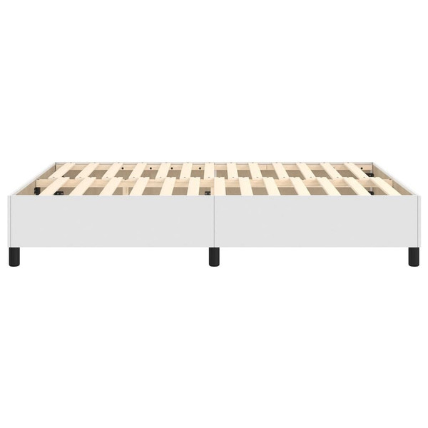 Box Spring Bed Frame White Full Faux Leather (US Only) A949-3121076