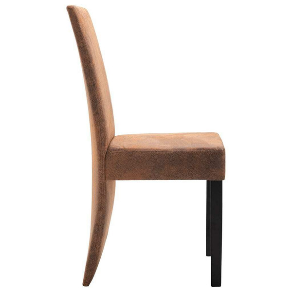 Dining Chairs 4 pcs Brown Faux Suede Leather A949-249201