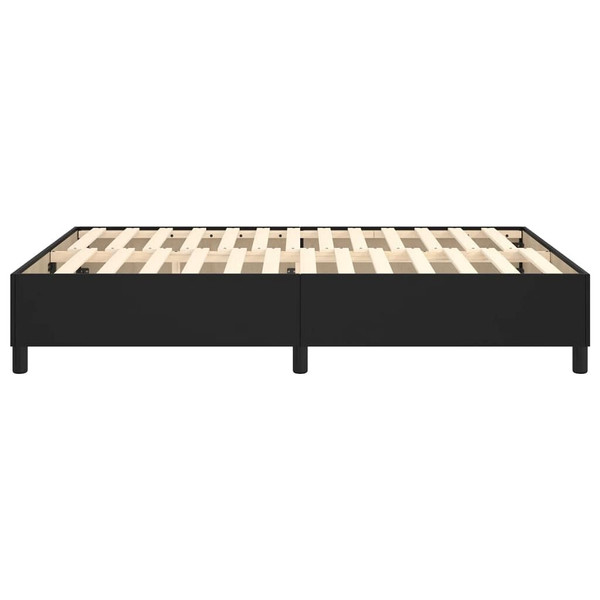 Box Spring Bed Frame Black Queen Faux Leather (US/AU Only) A949-3121077