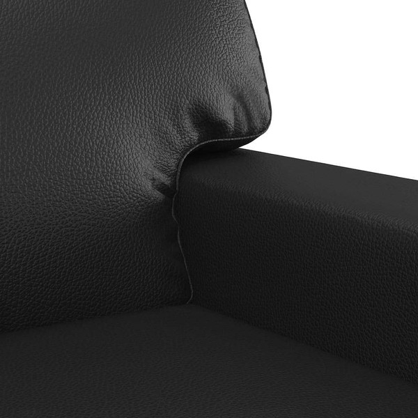 2-Seater Sofa Black 47.2" Faux Leather A949-359412