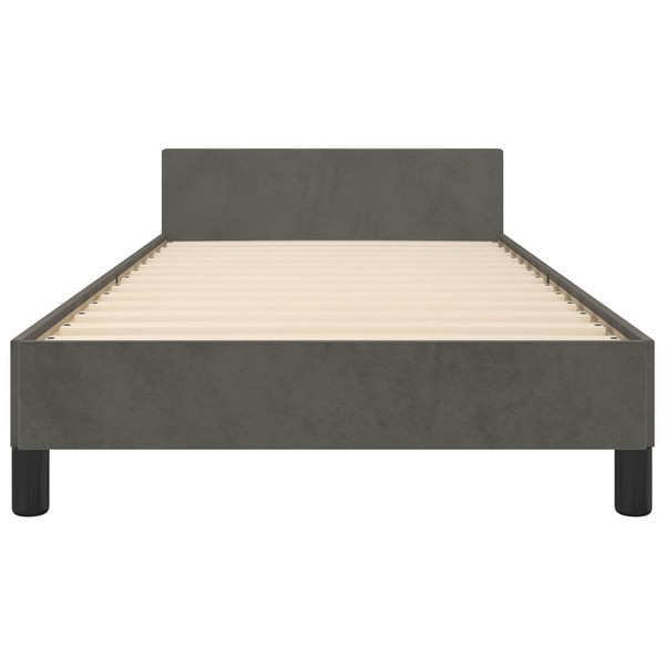 Bed Frame without Mattress Dark Gray Twin Velvet A949-347598