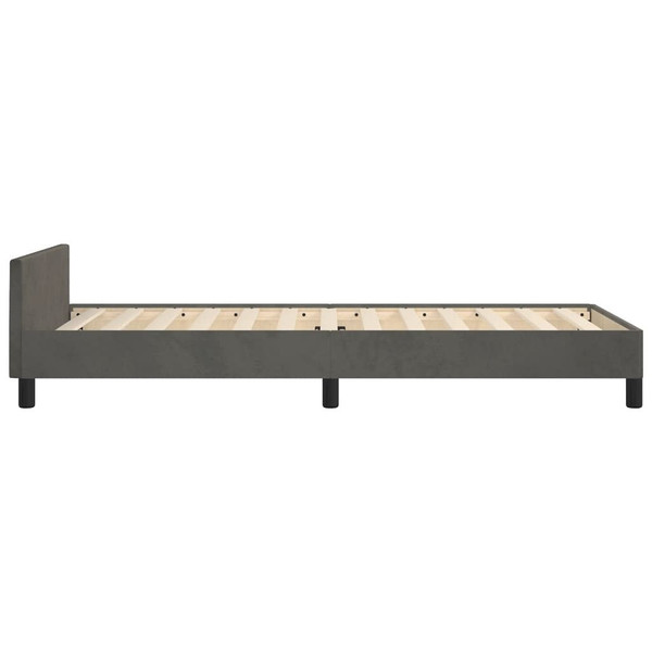 Bed Frame without Mattress Dark Gray Twin Velvet A949-347598