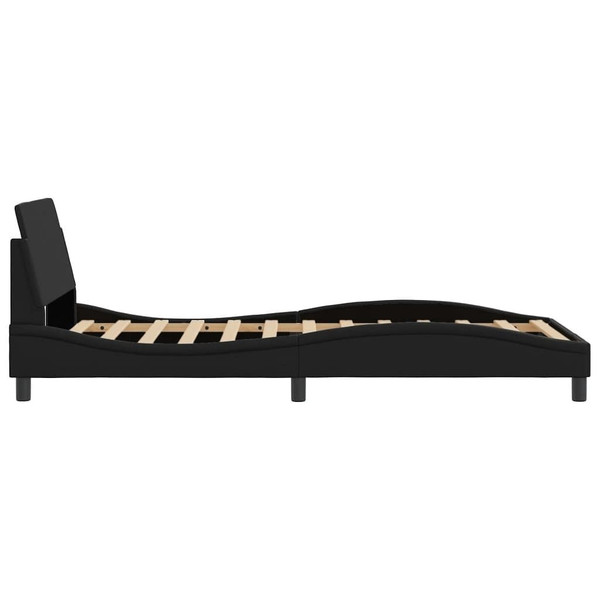Bed Frame "Dover" Black 39.4"x74.8" Faux Leather A949-373269