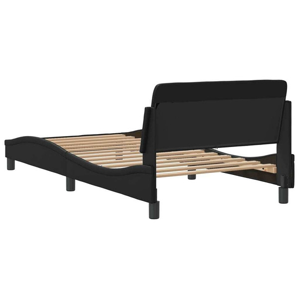 Bed Frame "Dover" Black 39.4"x74.8" Faux Leather A949-373269