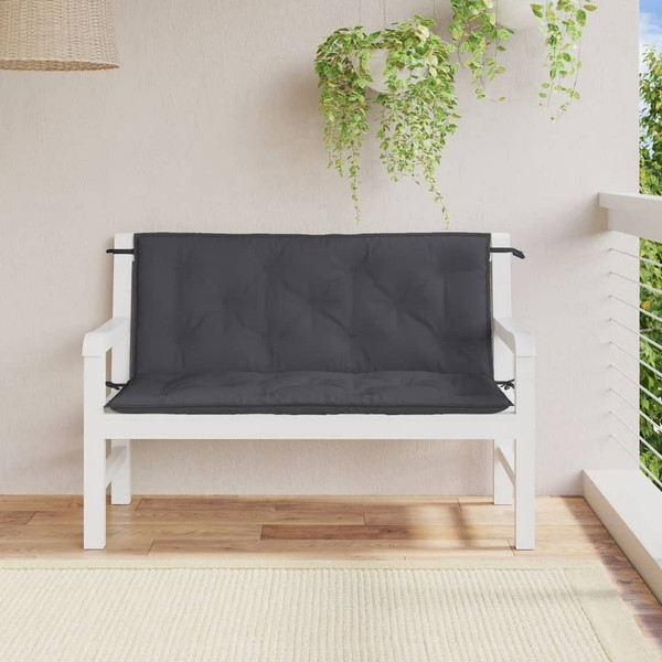  Garden Bench Cushions 2 pcs Melange Anthracite 47.2"x19.7"x2.8" Fabric A949-4002596