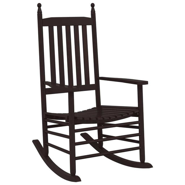Rocking Chairs with Curved Seats 2 pcs Brown Solid Wood Poplar A949-3281587