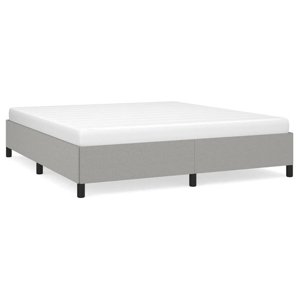  Bed Frame without Mattress Light Gray 76"x79.9" King Fabric A949-347110