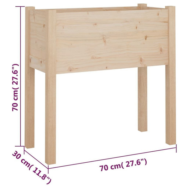 Garden Planter 27.6"x12.2"x27.6" Solid Wood Pine A949-810819
