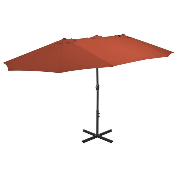 Garden Parasol with Aluminum Pole 181.1"x106.3" Terracotta A949-44872
