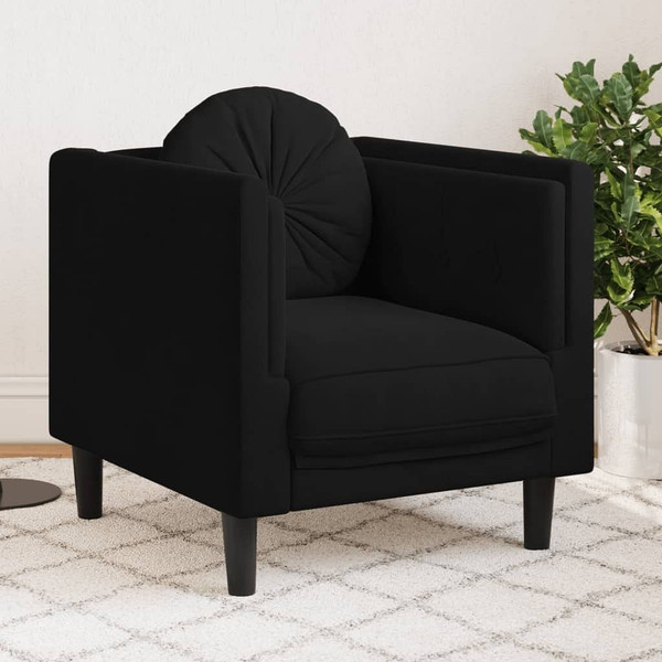  Sofa Chair with Cushion Black Velvet A949-372627