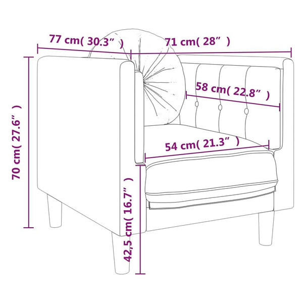  Sofa Chair with Cushion Black Velvet A949-372627