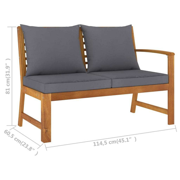  9 Piece Patio Lounge Set with Cushion Solid Acacia Wood A949-3057782
