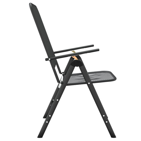 Folding Patio Chairs 2 pcs Expanded Metal Mesh Anthracite A949-317340