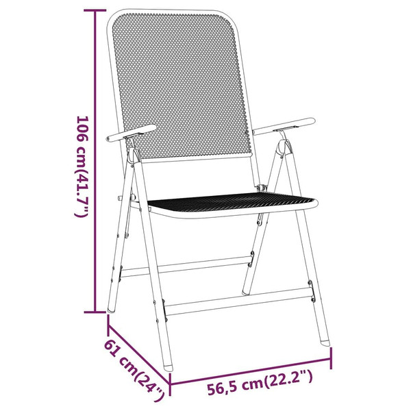 Folding Patio Chairs 2 pcs Expanded Metal Mesh Anthracite A949-317340