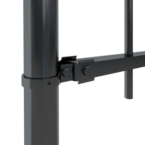 Garden Fence with Hoop Top Steel 211.4"x23.6" Black A949-277640