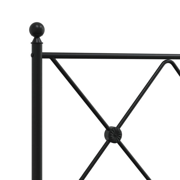 Metal Bed Frame without Mattress with Headboard Black 59.1"x78.7 A949-376504