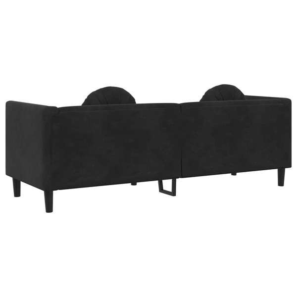 Sofa with Cushions 3-Seater Black Velvet A949-372647