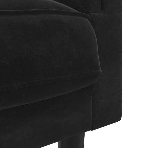 Sofa with Cushions 3-Seater Black Velvet A949-372647