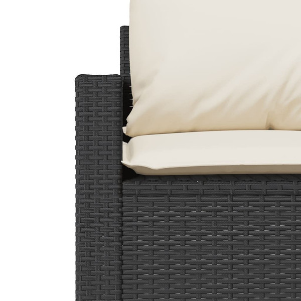 4 Piece Patio Sofa Set with Cushions Black Poly Rattan A949-366358