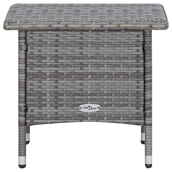 3 Piece Patio Lounge Set with Cushions Poly Rattan Gray A949-3059373