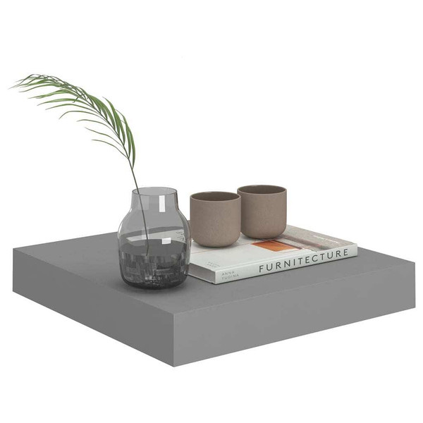  Floating Wall Shelves 2 pcs Gray 9.1"x9.3"x1.5" MDF A949-323845