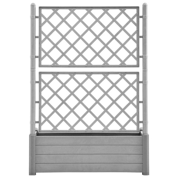 Garden Planter with Trellis 39.4"x16.9"x55.9" PP Stone Gray A949-317582