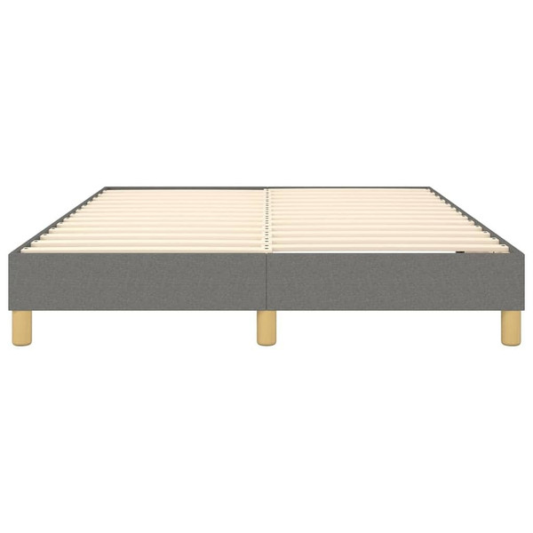 Box Spring Bed Frame Dark Gray Queen Fabric (US Only) A949-3120656