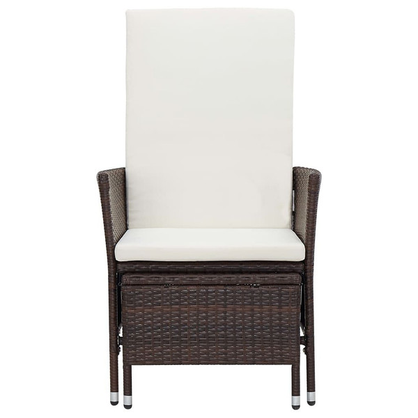 Reclining Patio Chair with Cushions Poly Rattan Brown A949-310229