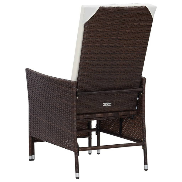 Reclining Patio Chair with Cushions Poly Rattan Brown A949-310229