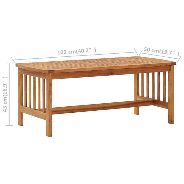 2 Piece Patio Lounge Set with Cushions Solid Acacia Wood A949-310263