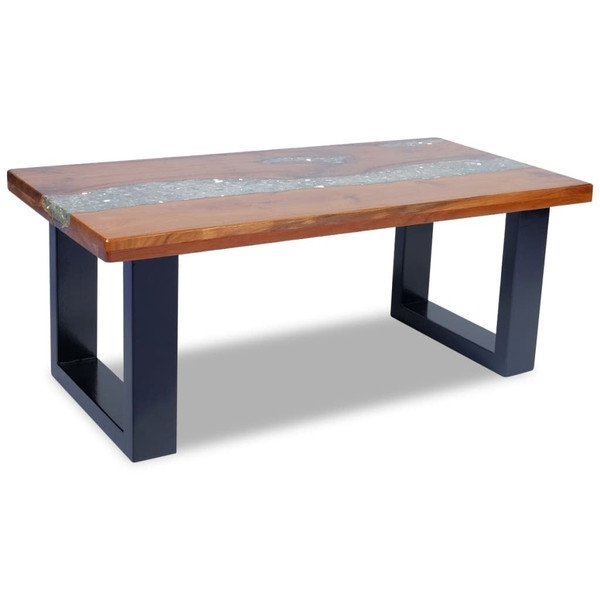 Coffee Table Teak Resin 39.4"x19.7 A949-243467